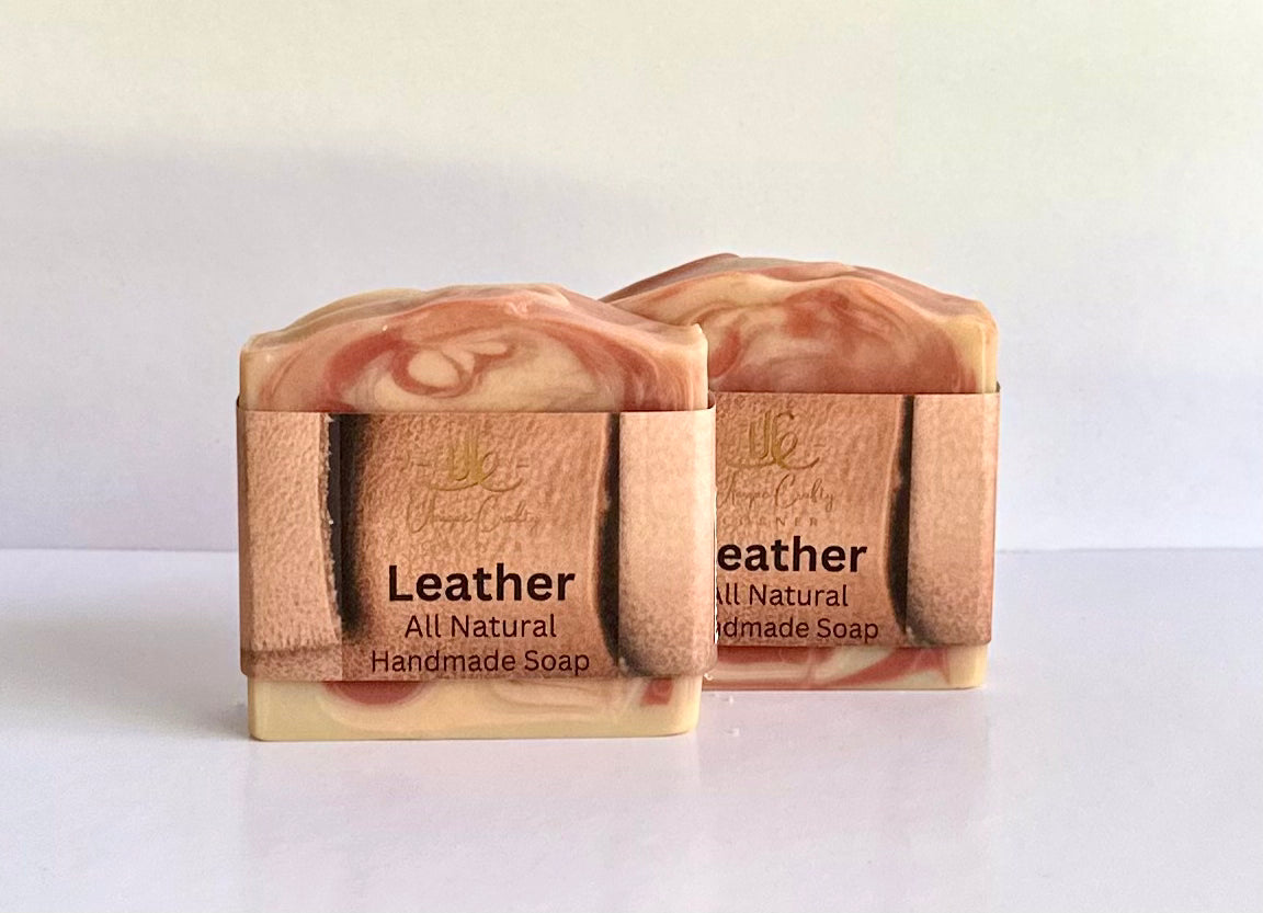 Leather Soap Bar All Natural Artisan Handmade Handcrafted Soap.