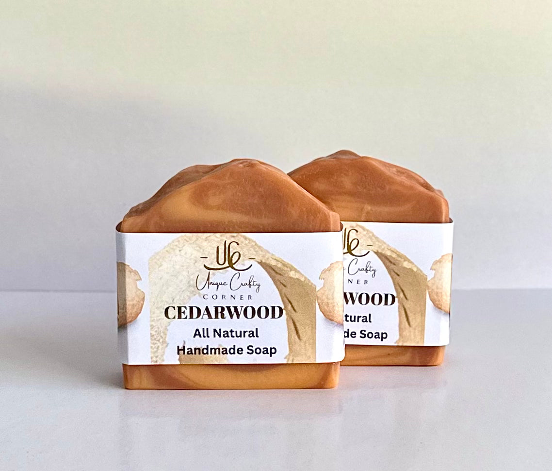 Cedarwood Soap Bar All Natural Artisan Handmade Handcrafted Soap.
