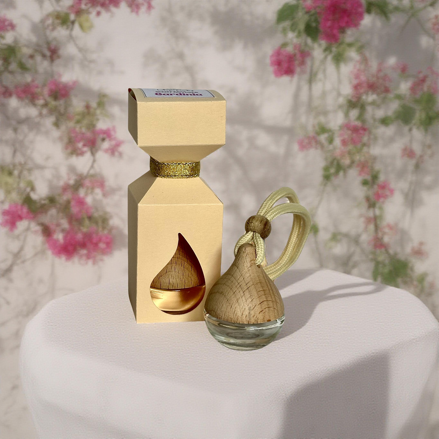 Gardenia Hanging Diffuser with Essential or Fragrance oil. All Natural. Long Lasting air freshener.