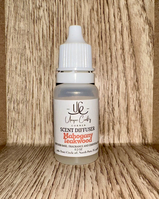 Mahogany Teakwood Diffuser Refill with Essential or Fragrance oil. All Natural. Long Lasting air freshener.