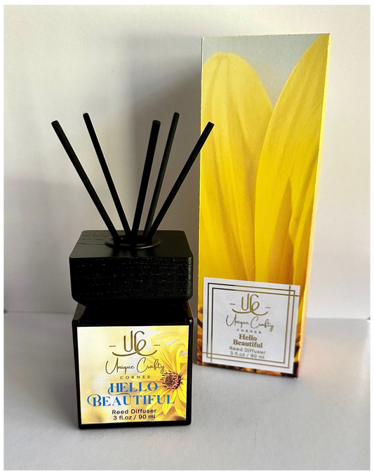 Hello Beautiful Room Diffuser with Essential or Fragrance oil. All Natural. Long Lasting air freshener.