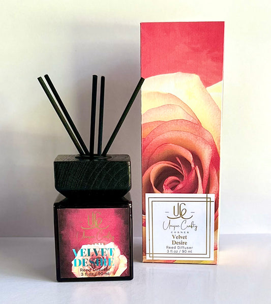 Velvet Desire Room Diffuser with Essential or Fragrance oil. All Natural. Long Lasting air freshener.