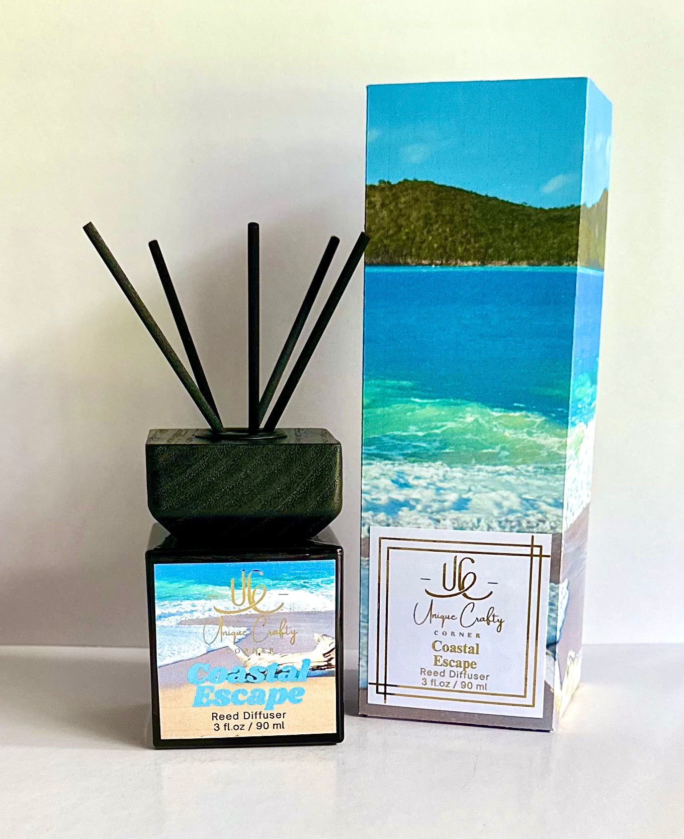 Coastal Escape Room Diffuser with Essential or Fragrance oil. All Natural. Long Lasting air freshener.